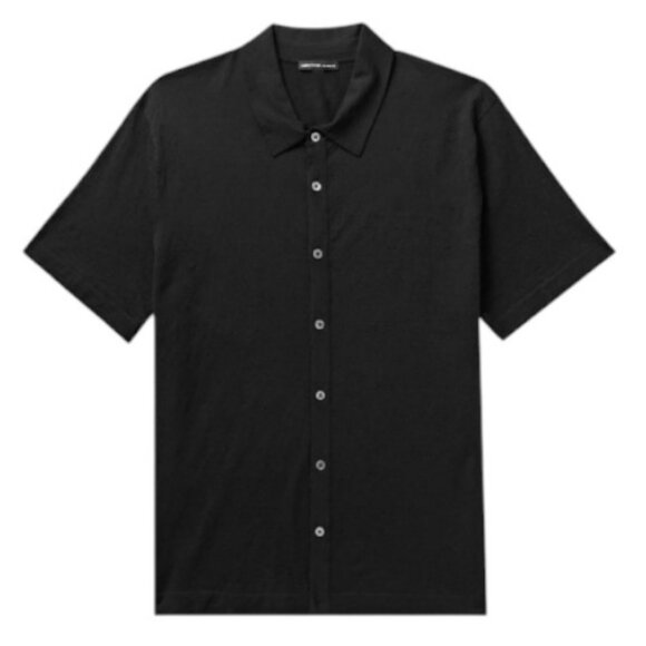 James Perse black button down short sleeve shirt size 0 - Picture 1 of 7